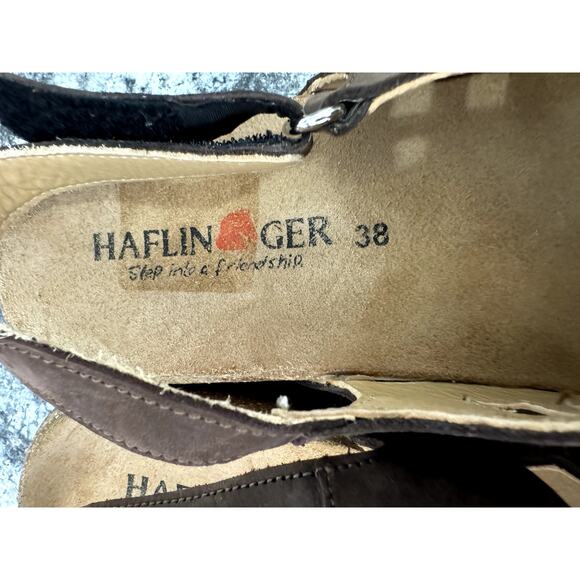 Haflinger Sandal Size 7 Slingback Women's Ts Morgan Slate Flat Footbed Leather - Picture 8 of 13